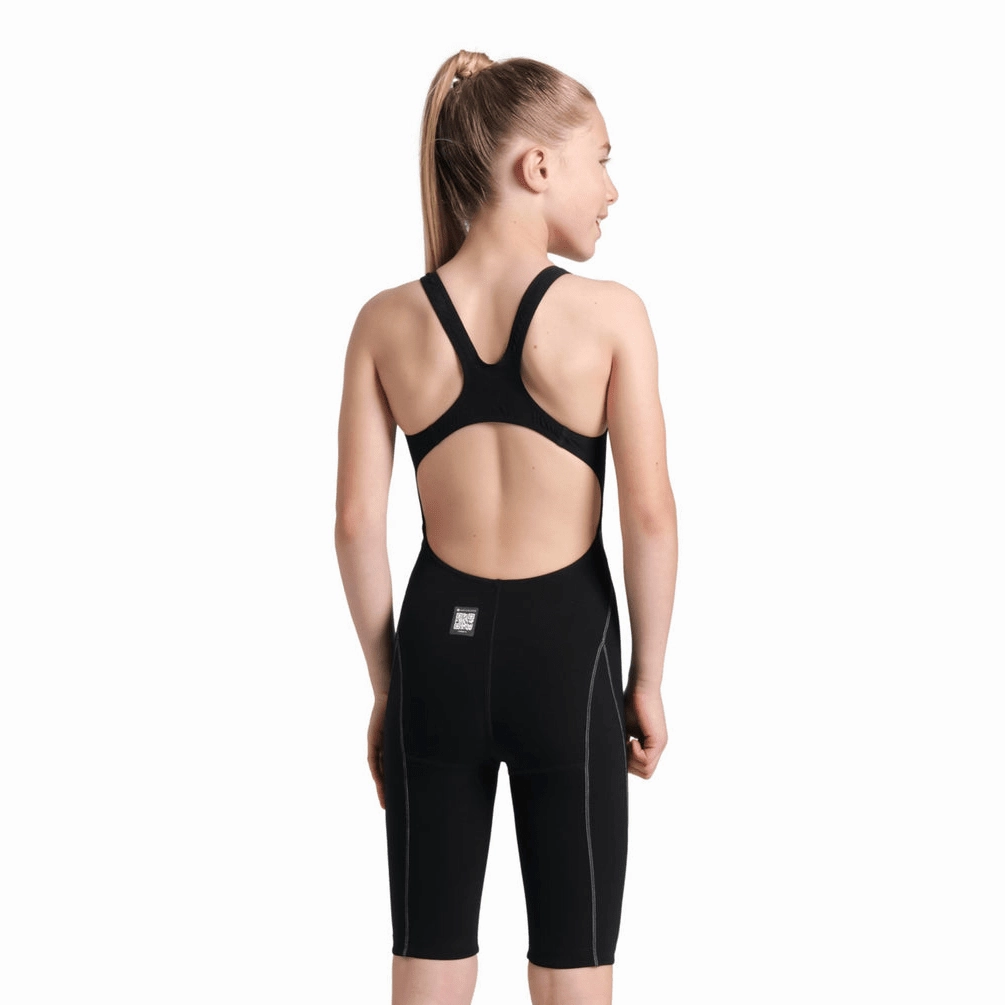 arena Powerskin Impulso Junior Girls Open Back Kneeskin - Black Teal