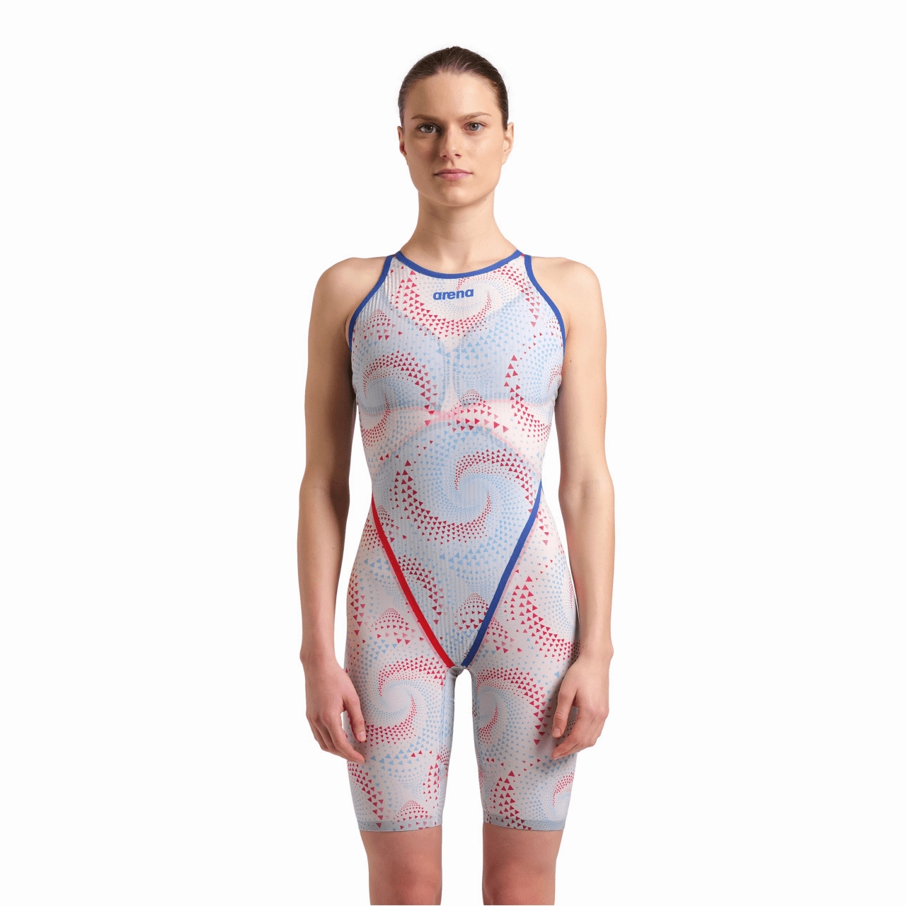 arena Powerskin Primo Women's Open Back Kneeskin - Limited Edition Fireflow performance swimwear for women, athletic swimsuits