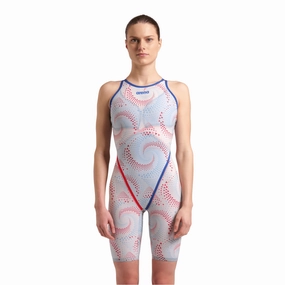 arena Powerskin Primo Women's Open Back Kneeskin - Limited Edition Fireflow performance swimwear for women, athletic swimsuits