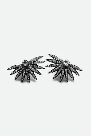 ART DECO LARGE DIAMOND FAN EARRINGS