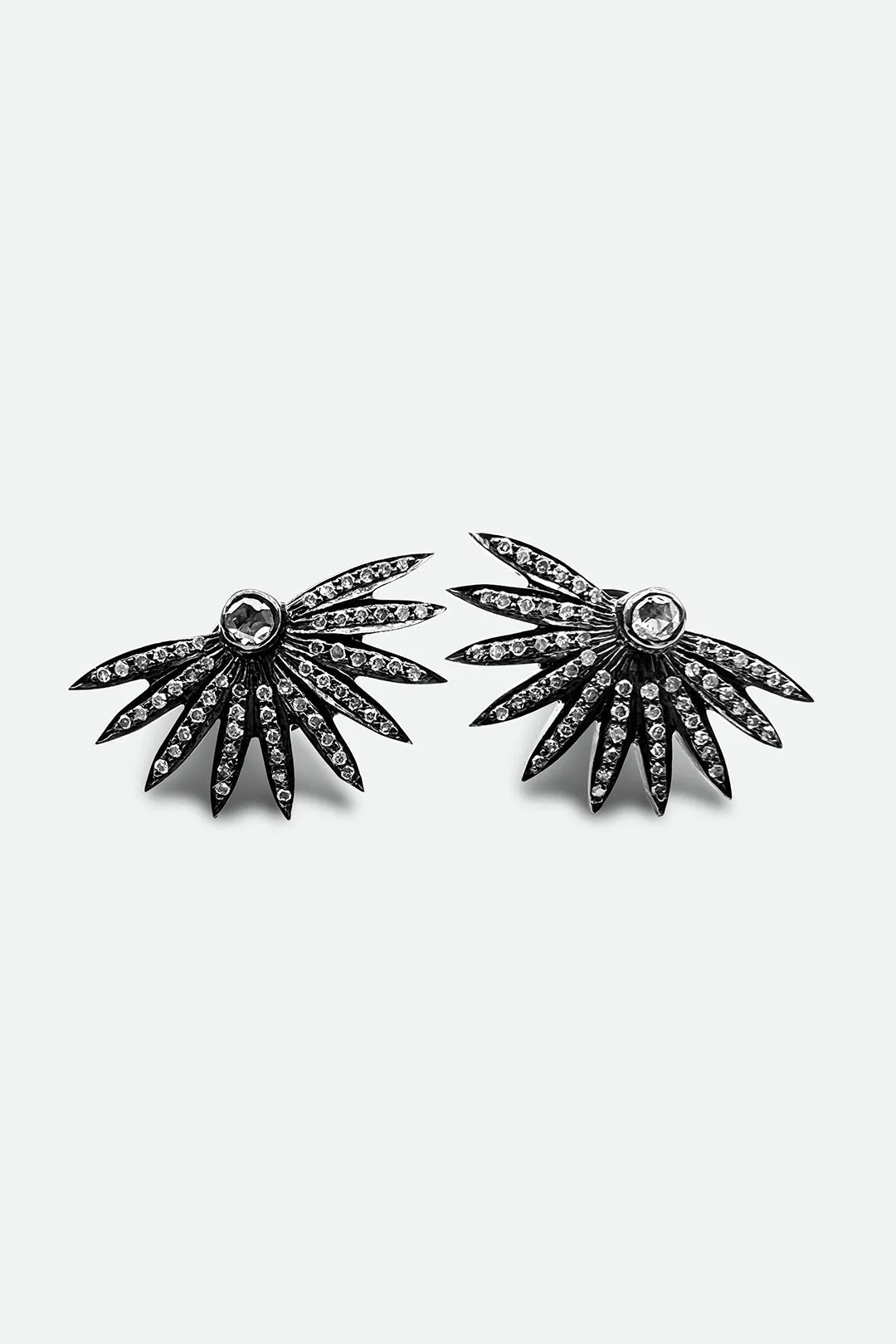 ART DECO LARGE DIAMOND FAN EARRINGS