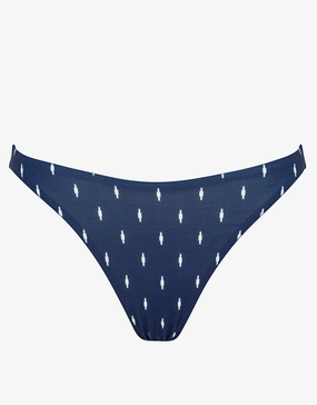 Artful Dot Bikini Bottom - Indigo swim shorts for women, stretch fit swim bottoms