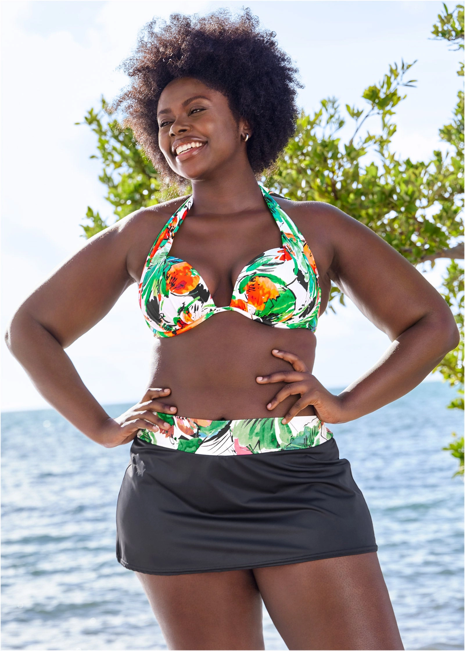 Aruba Swim Skirt - Passionate Florals