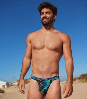 Aruba Tan Through Swim Thong affordable men's swimwear, summer swimwear for men