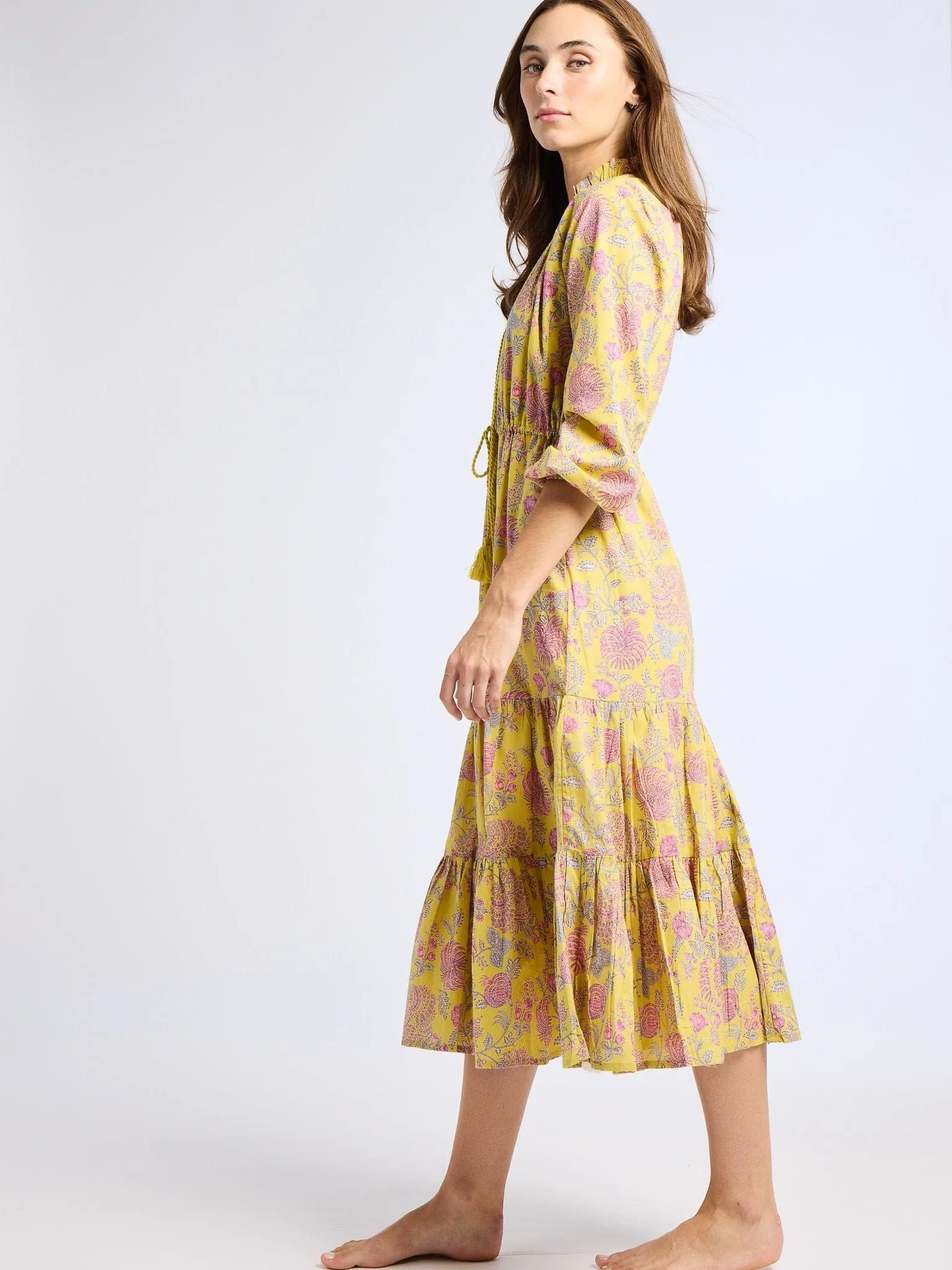 Astrid Dress in Citron Floral