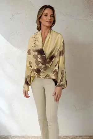 ATHENA CAPE WRAP IN SILK VOILE IN SUMMER SUNSET