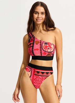Atlantis High Rise Bikini Bottom - Paradise Pink plus size swimwear women, summer swimwear for ladies