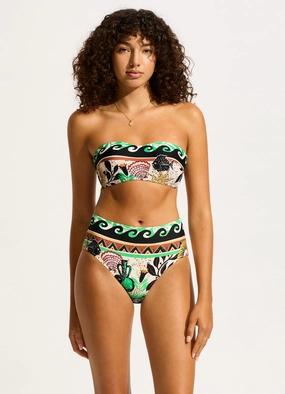 Atlantis High Waisted Bikini Bottom - Ecru two-piece bikinis for women, trendy bikinis for beachwear