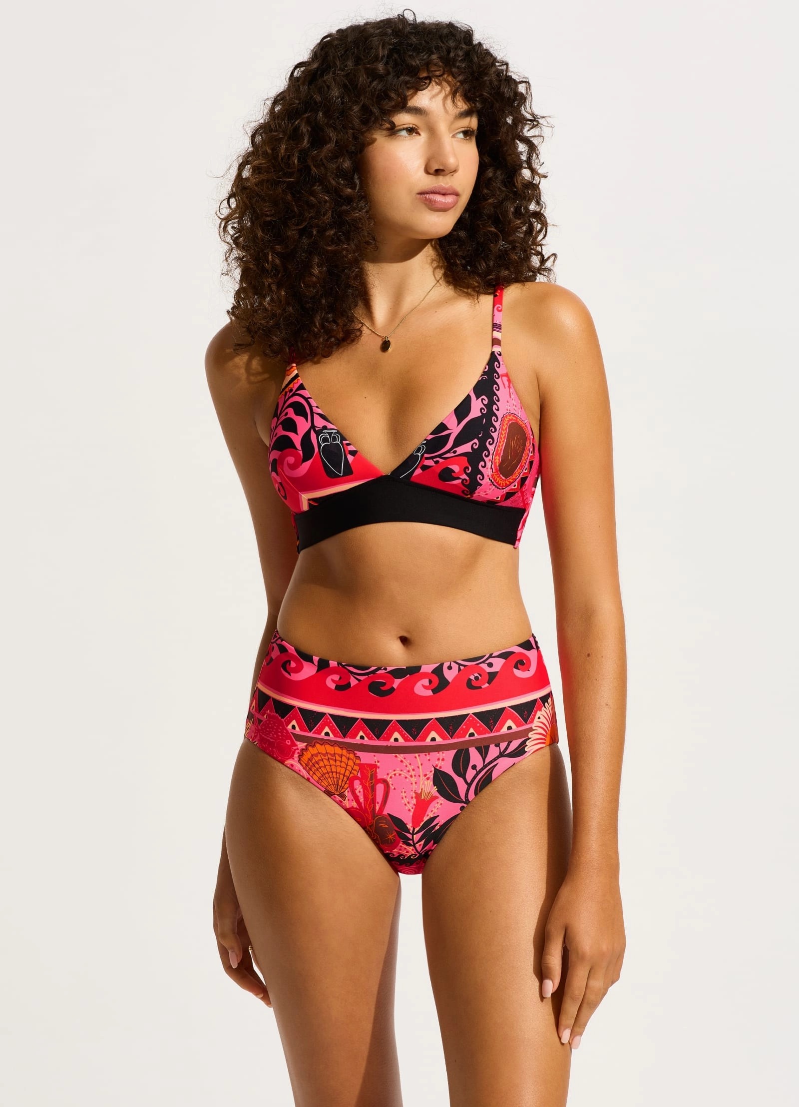 Atlantis High Waisted Bikini Bottom - Paradise Pink two-piece bikinis for women, trendy bikinis for beachwear