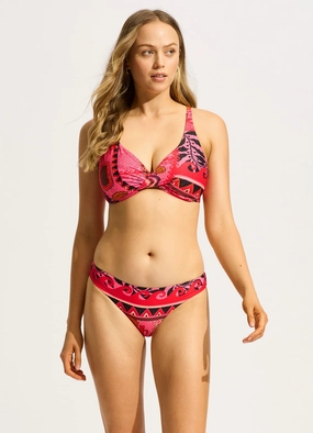 Atlantis Wrap Front F Cup Bikini Top - Paradise Pink two-piece bikinis for women, trendy bikinis for beachwear