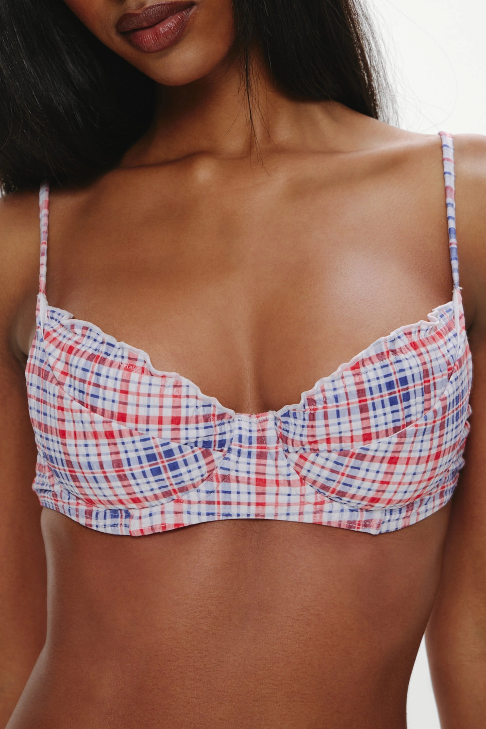 Austin Underwire Bikini Top - Americana Plaid