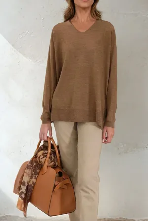AVERY AMICO BOYFRIEND V NECK IN FINE ITALIAN MERINO