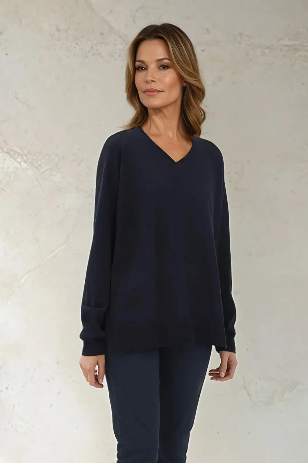 AVERY V NECK TUNIC IN DOUBLE KNIT PIMA COTTON