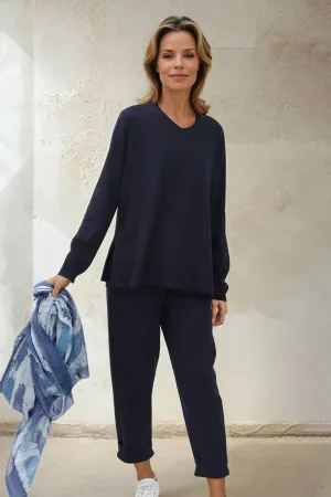 AVERY V NECK TUNIC IN DOUBLE KNIT PIMA COTTON