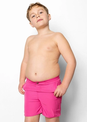 Azalea Pink | Youth Boardies boys summer swimwear, boys rash guard swim sets