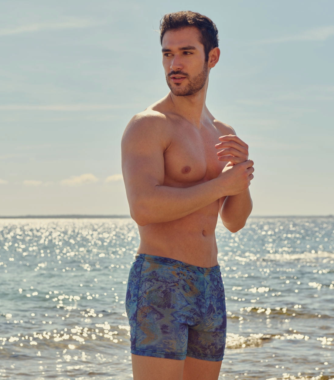 Azure Tan Through Swim Shorts