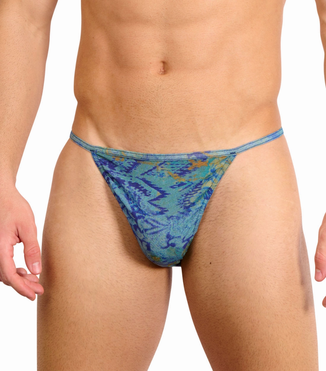 Azure Tan Through Swim Tanga tan through swimwear men, mens breathable swimwear