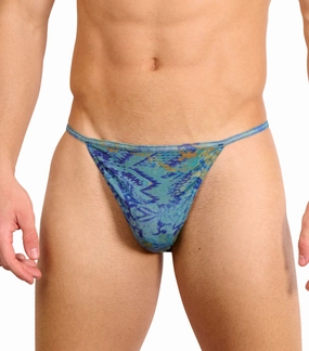 Azure Tan Through Swim Tanga affordable men's swimwear, summer swimwear for men