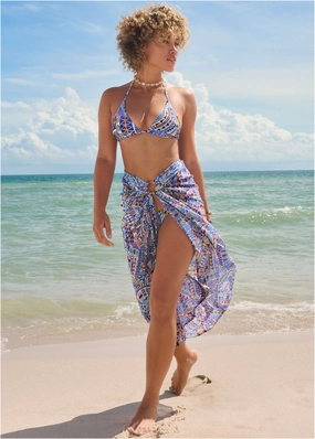Bahamas Triangle Top - Aztec Patchwork bandeau bikini tops, triangle swim tops