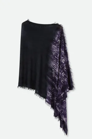 BALI IN HAND DYED CARRIAGI CASHMERE FRINGE ROYAL INDIGO VIOLET