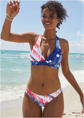 Bali Moderate Bottom - Boardwalk Flag Small swimwear for all body types, comfortable womens beachwear