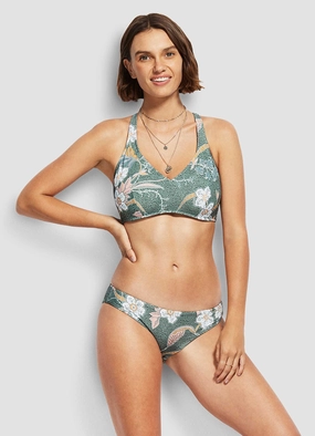Balinese Retreat Hipster Bikini Pants - Olive Leaf push up bikinis women, sporty womens bikini sets