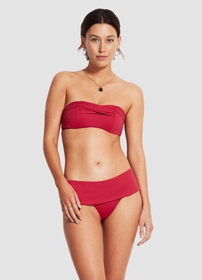 Bandeau Bustier - Rouge plus size swimwear women, summer swimwear for ladies