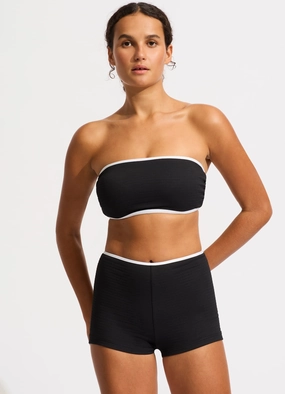 Beach Bound Boyleg Bikini Bottom - Black two-piece bikinis for women, trendy bikinis for beachwear