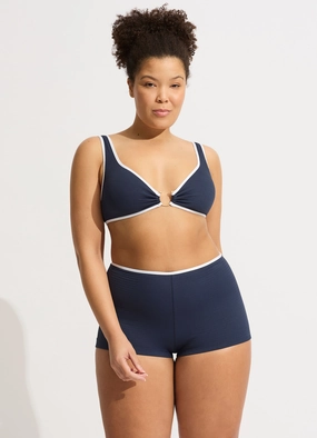 Beach Bound Boyleg Bikini Bottom - True Navy modern womens swimwear, one piece swimsuits women