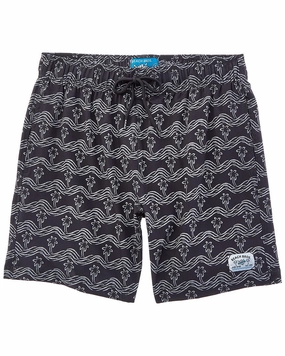 Beach Bros Brush Palm Waves Swim Short mens beach swimwear, quick dry mens swimsuits