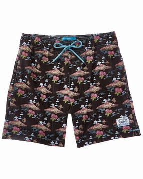 Beach Bros Volcano Clouds Swim Trunk mens full coverage swimwear, stylish mens swim trunks