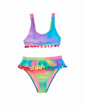 Beach Lingo 2pc Ruffle Bra & High-Waist Bottom Swim Set stylish teen girl swimsuits, teen girls swimwear sets