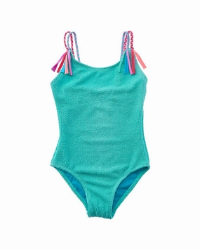 Beach Lingo Braid Fringe One-Piece stylish teen girl swimsuits, teen girls swimwear sets
