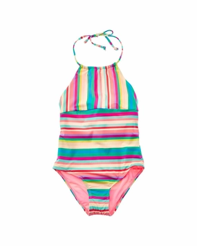 Beach Lingo High-Neck One-Piece cute swimsuits for teen girls, modest teen swimwear