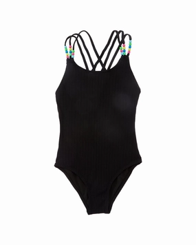 Beach Lingo Pony Bead One-Piece stylish teen girl swimsuits, teen girls swimwear sets
