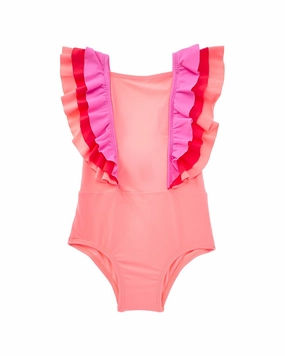 Beach Lingo Ruffle One-Piece stylish teen girl swimsuits, teen girls swimwear sets