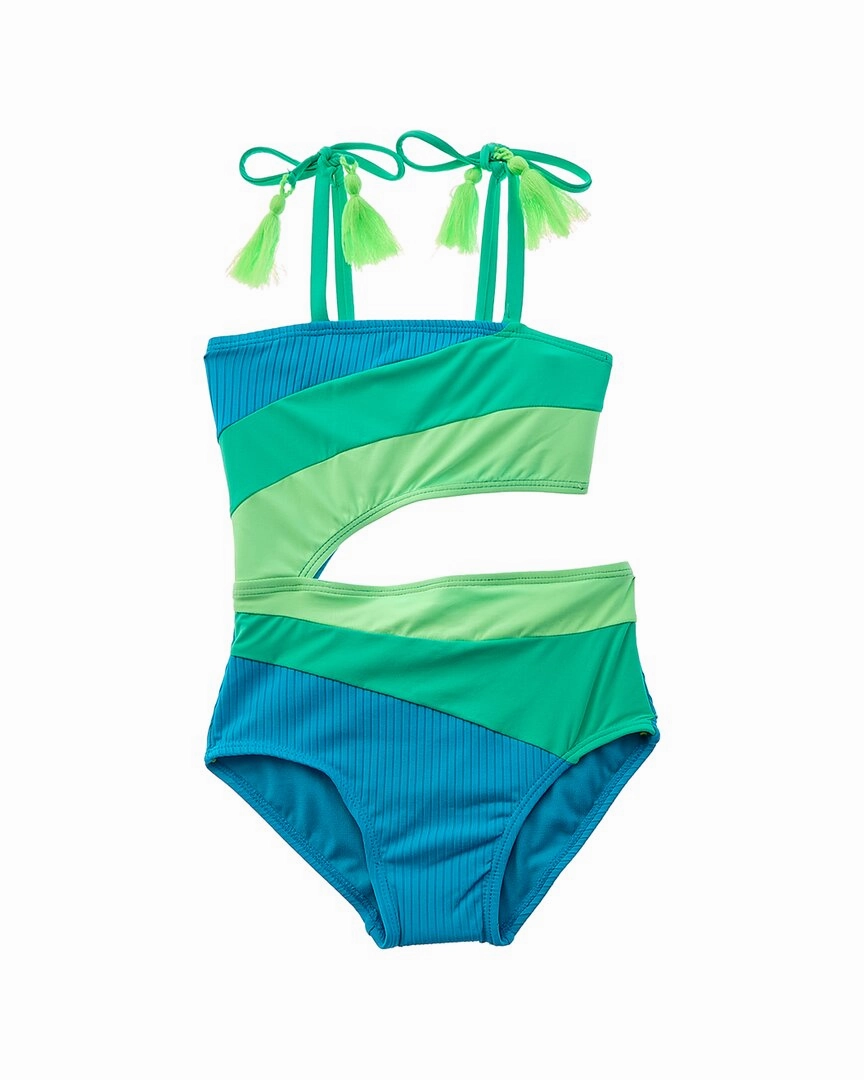 Beach Lingo Square Neck Cutout One-Piece cute swimsuits for teen girls, modest teen swimwear