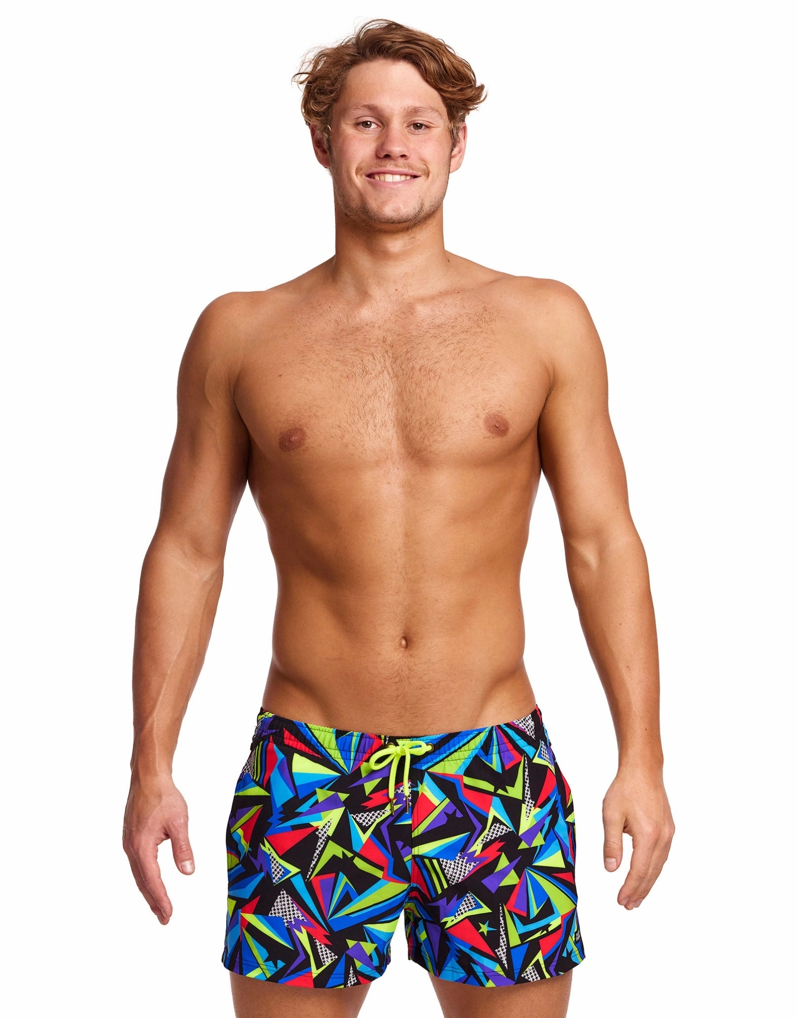 Beat It Shorty Swim Shorts - Black/Multi funky trunks swim shorts, mens funky trunks swimwear