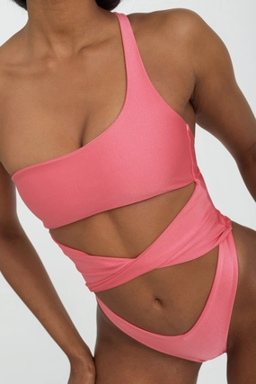 Beau One Piece - Flamingo soft fabric swimwear women, resort swimwear for ladies