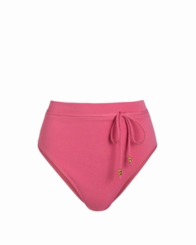 Belted Hi Waist Hi Leg Bottom In Hibiscus Metallic high waist swimwear women, swimsuit for women beachwear