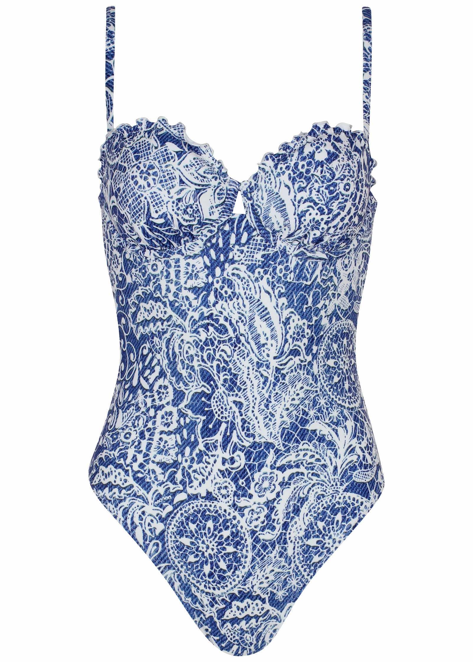 Bermuda Underwire One-Piece - Denim Anglaise Paisley