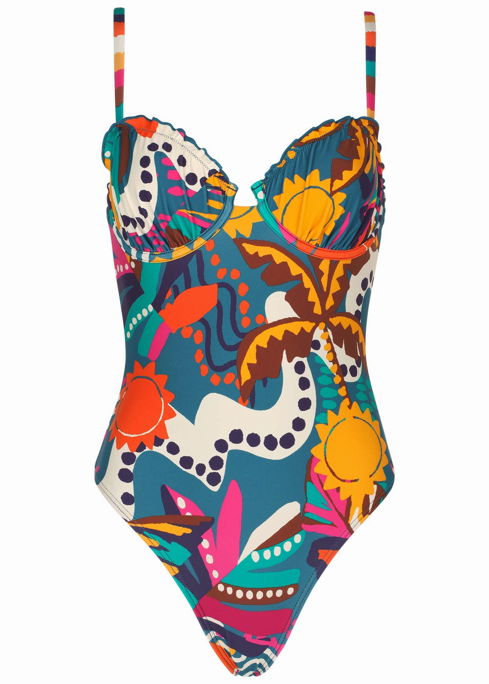 Bermuda Underwire One-Piece - Retro Chicka Combo