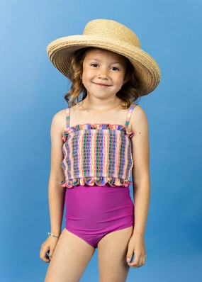 Berry | Mini High-Waisted Bottoms girls full coverage swimwear, kids swimwear for pool