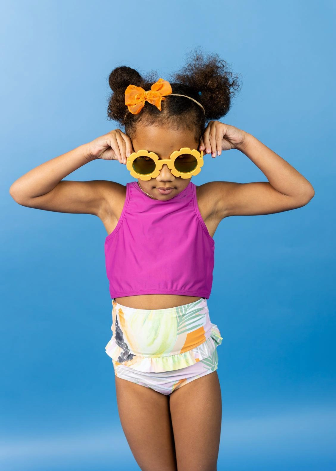 Berry | Mini Racer Back Top girls full coverage swimwear, kids swimwear for pool