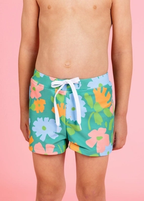 Big Blooms | Mini Euro Shorts boys summer swimwear, boys rash guard swim sets