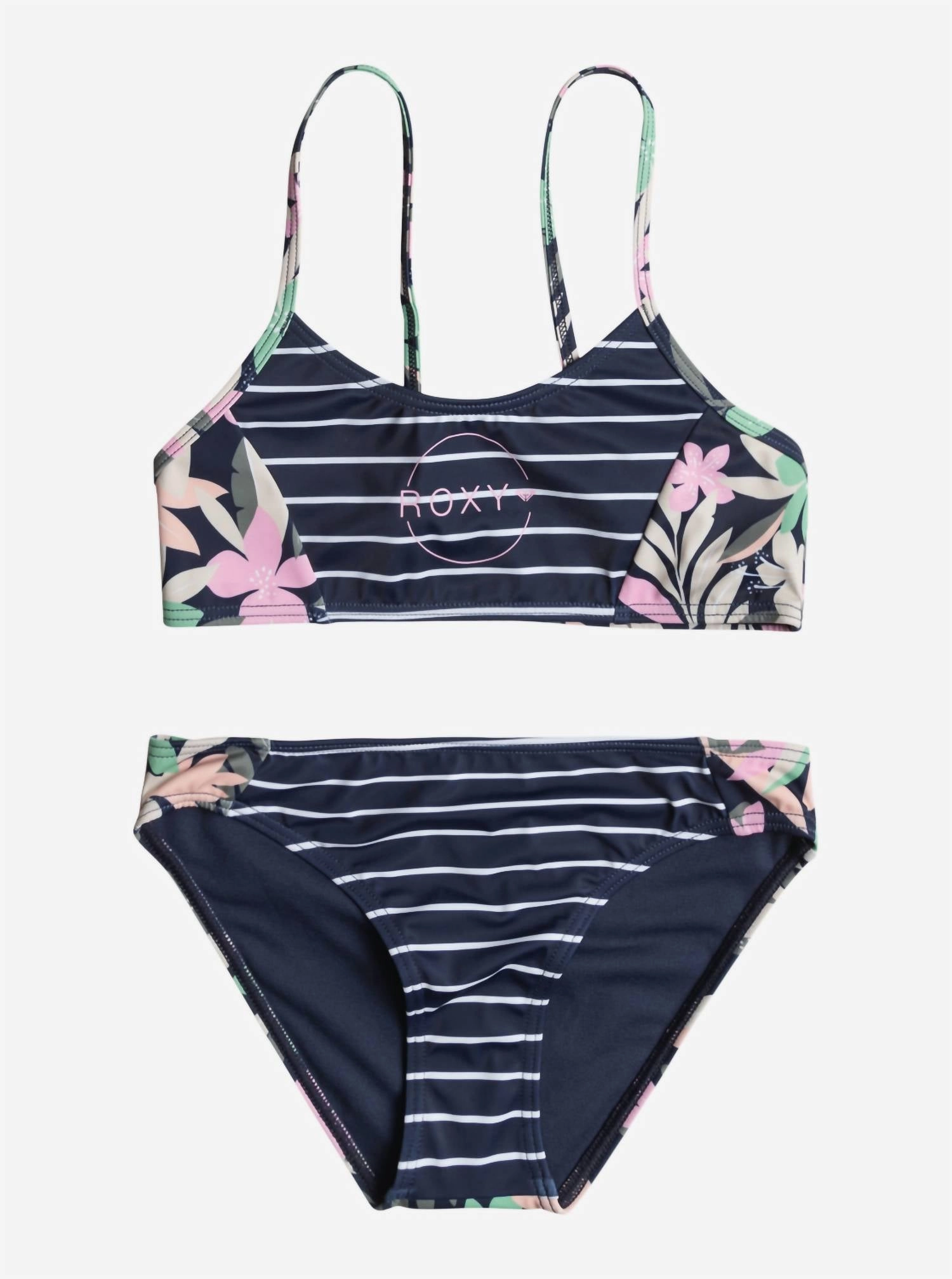 Big Girls Ilacabo Active Bralette Two-Piece Bikini Set In Naval Academy stylish teen girl swimsuits, teen girls swimwear sets
