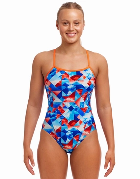 Big Swell Single Strap Swimsuit - Blue funkita womens swimsuits, funkita colorful swimwear