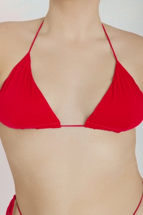 Bixi Top - Fire Red soft fabric swimwear women, resort swimwear for ladies
