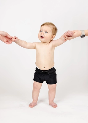 Black | Baby Euro Shorts boys summer swimwear, boys rash guard swim sets