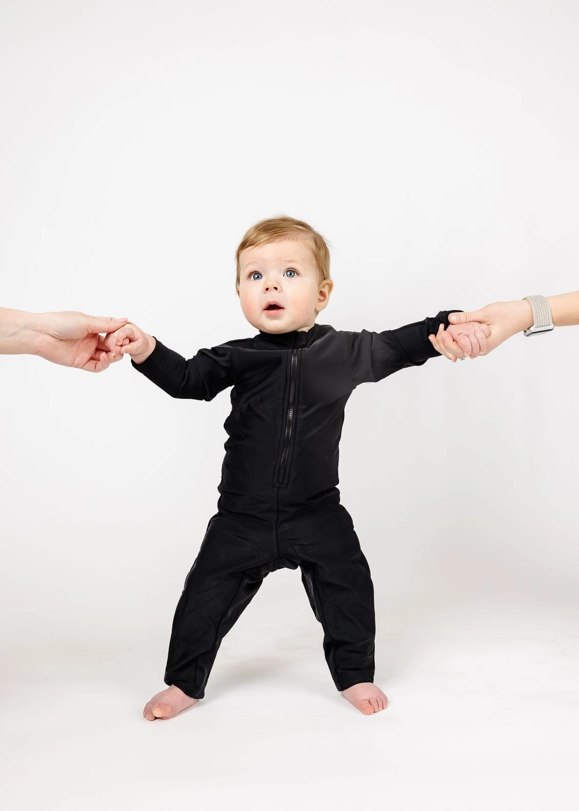 Black | Baby Rashguard One-Piece (Unisex) boys summer swimwear, boys rash guard swim sets